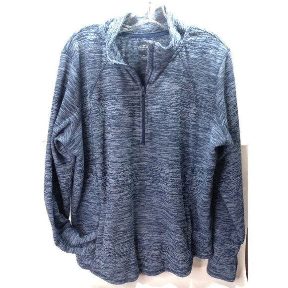 St. John's Bay Active Apparel Womens XL Top 3/4 Zip Long Sleeve Variegated Blue - Picture 1 of 11